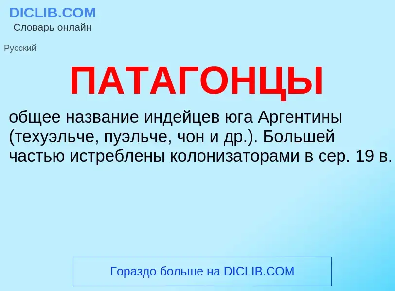 What is ПАТАГОНЦЫ - meaning and definition