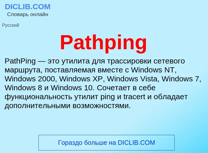 Что такое Pathping - определение