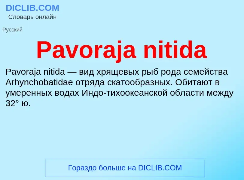 Что такое Pavoraja nitida - определение