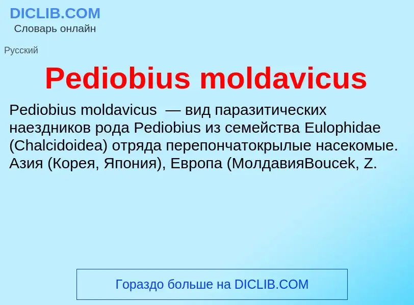 ¿Qué es Pediobius moldavicus? - significado y definición