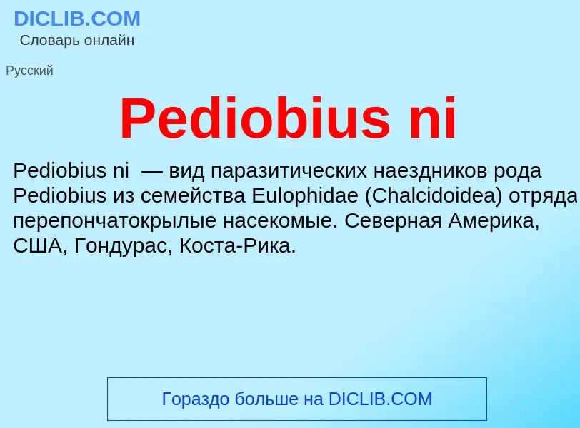 Wat is Pediobius ni - definition