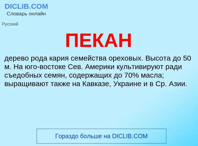 What is ПЕКАН - meaning and definition