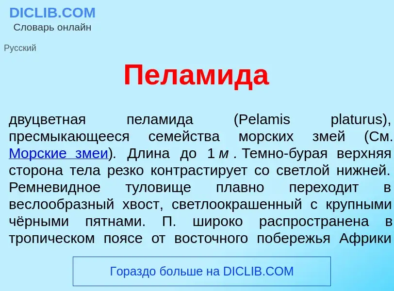 Was ist Пелам<font color="red">и</font>да - Definition