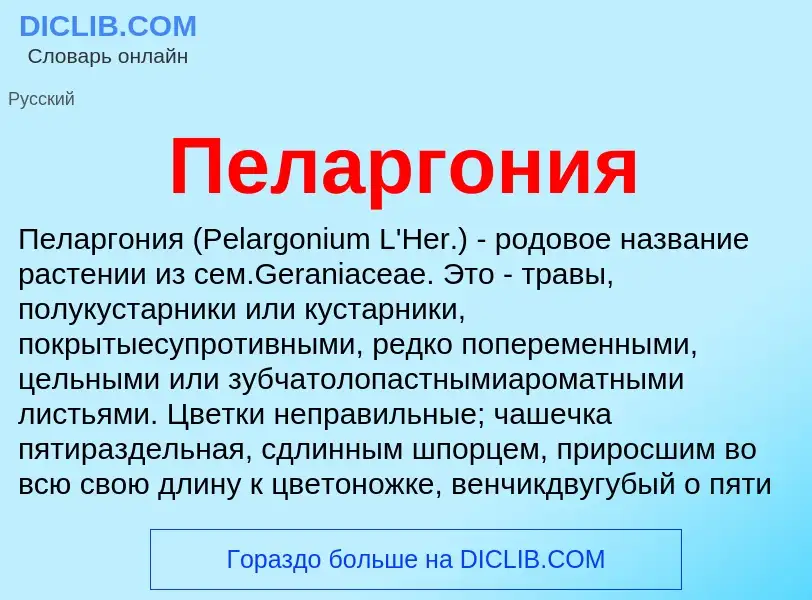 Что такое Пеларгония - определение