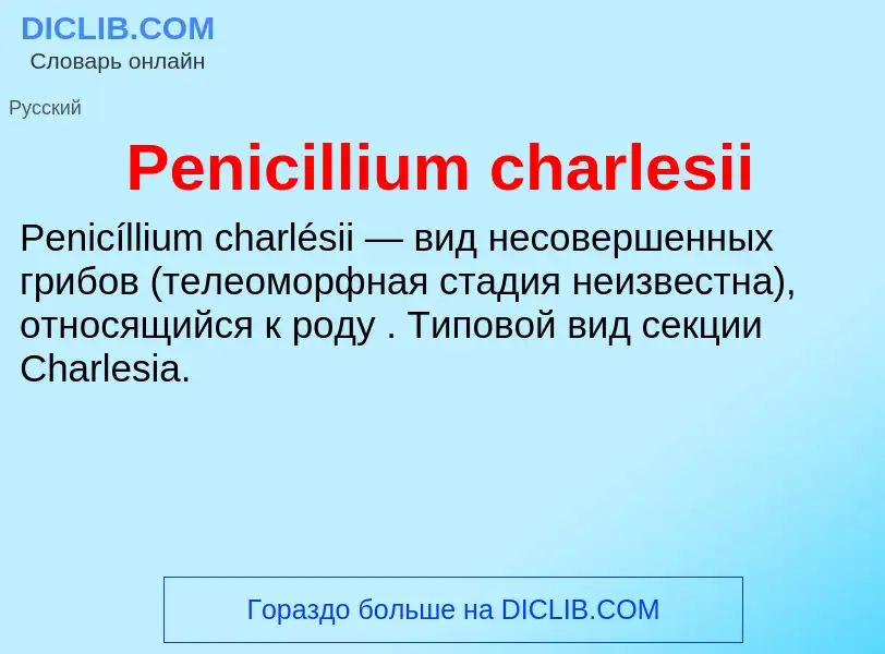 What is Penicillium charlesii - definition