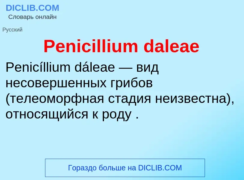 What is Penicillium daleae - definition