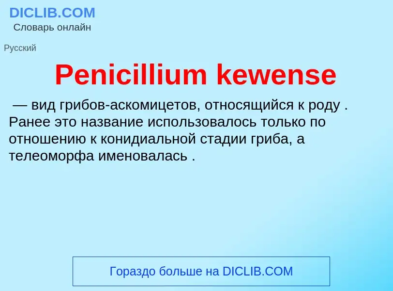 What is Penicillium kewense - definition