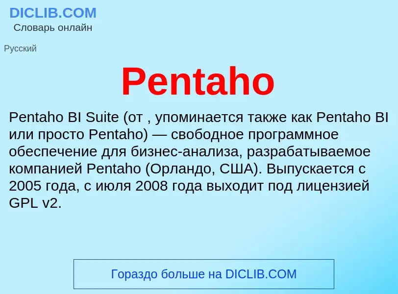 Wat is Pentaho - definition