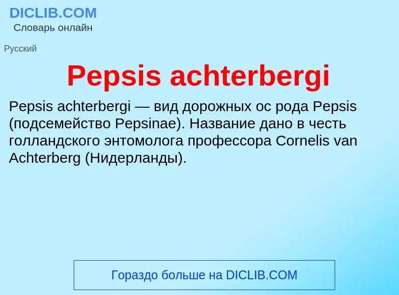 Wat is Pepsis achterbergi - definition