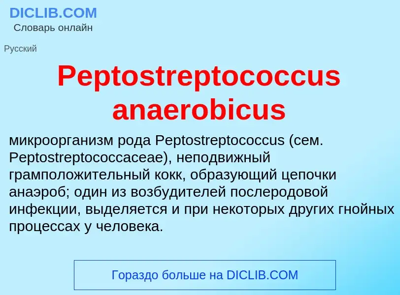 Wat is Peptostreptococcus anaerobicus - definition