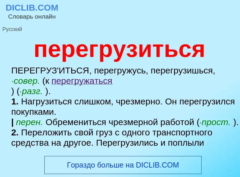 Что такое перегрузиться - определение