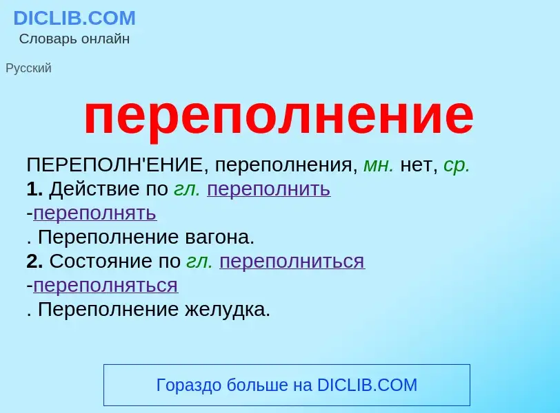 ¿Qué es переполнение? - significado y definición