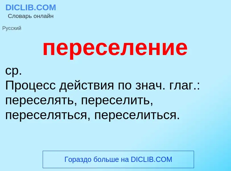 O que é переселение - definição, significado, conceito