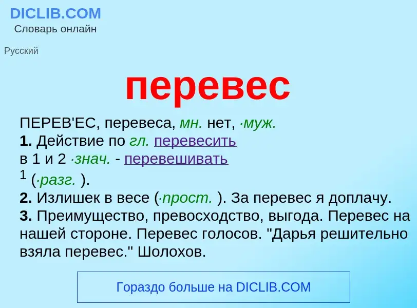 Что такое перевес - определение