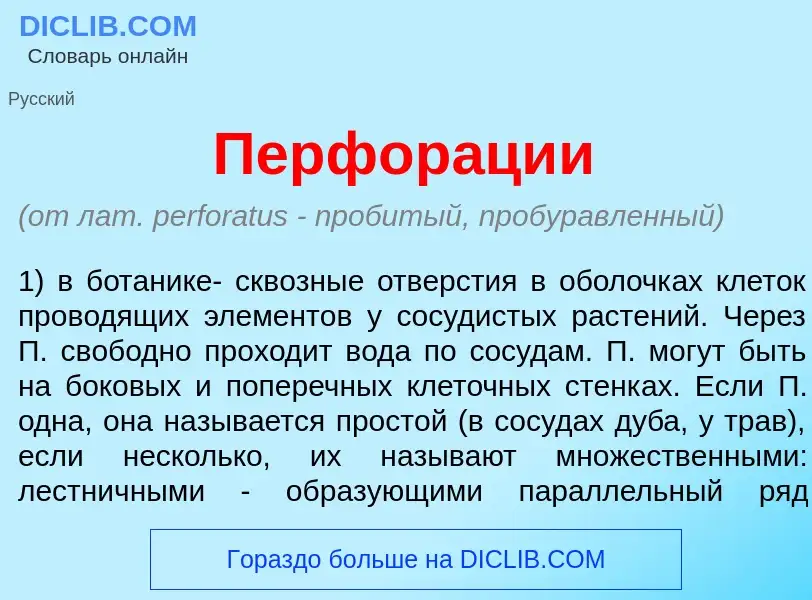 What is Перфор<font color="red">а</font>ции - definition