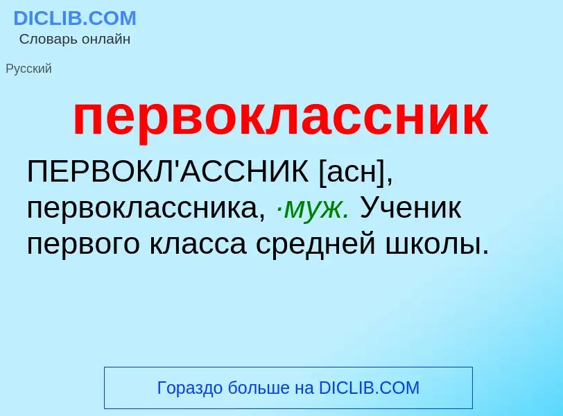 Wat is первоклассник - definition