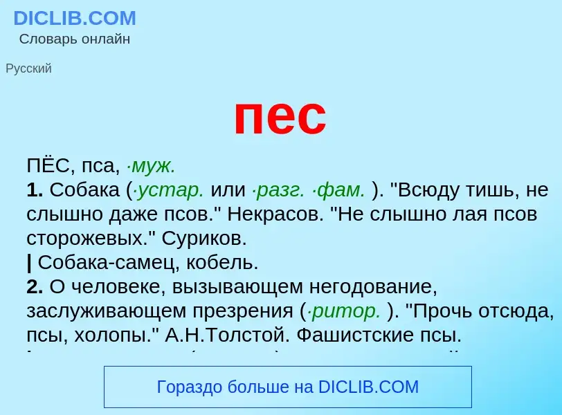 Wat is пес - definition