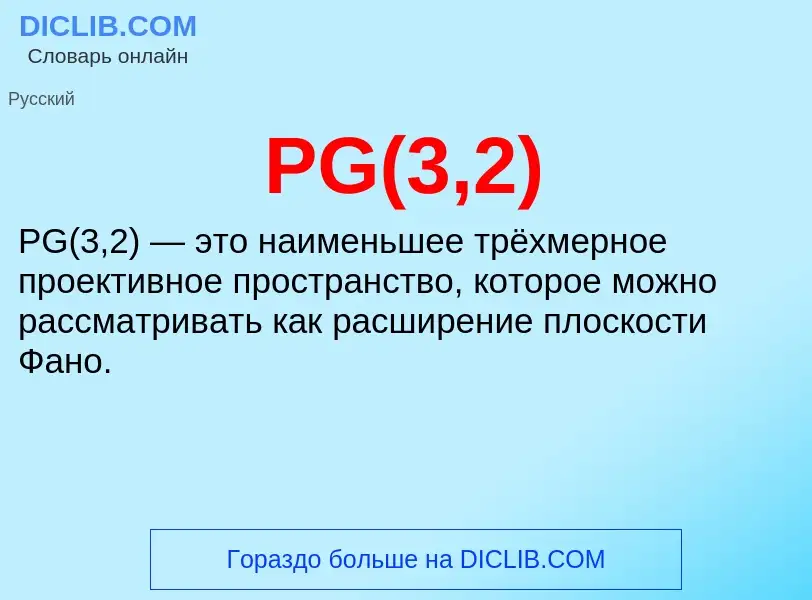 ¿Qué es PG(3,2)? - significado y definición