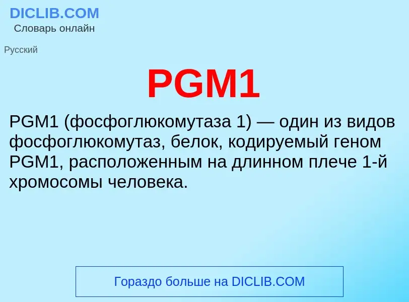 ¿Qué es PGM1? - significado y definición