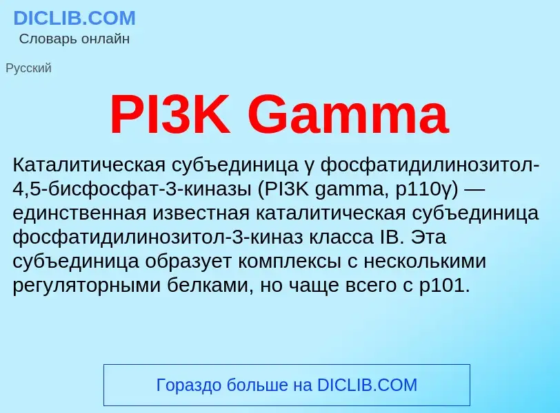 Che cos'è PI3K Gamma - definizione