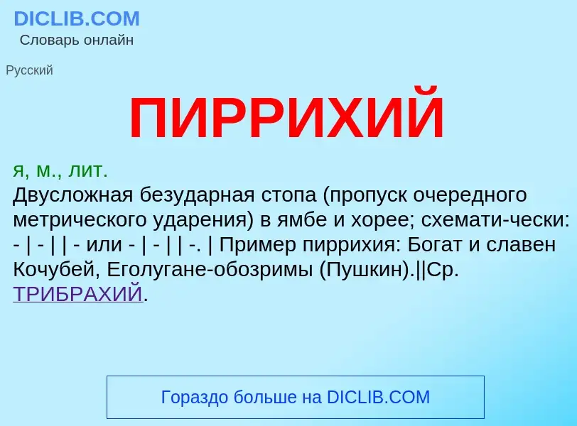 What is ПИРРИХИЙ - definition