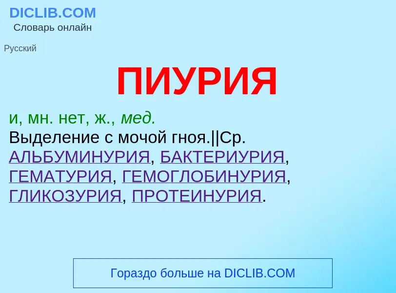 ¿Qué es ПИУРИЯ? - significado y definición