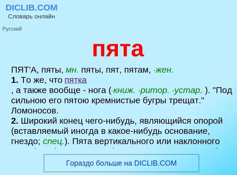 O que é пята - definição, significado, conceito