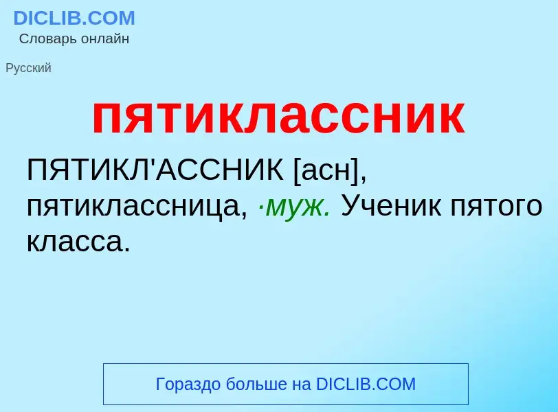 Wat is пятиклассник - definition