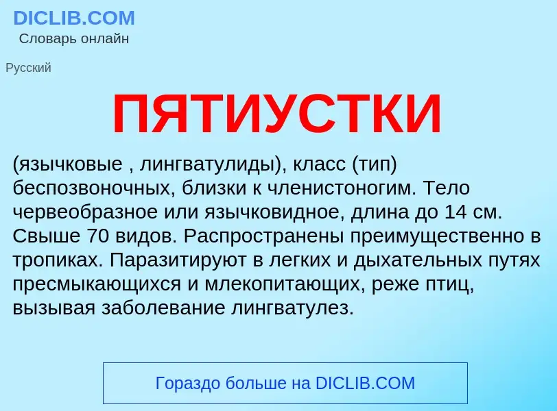 Was ist ПЯТИУСТКИ - Definition