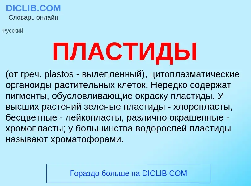 What is ПЛАСТИДЫ - meaning and definition