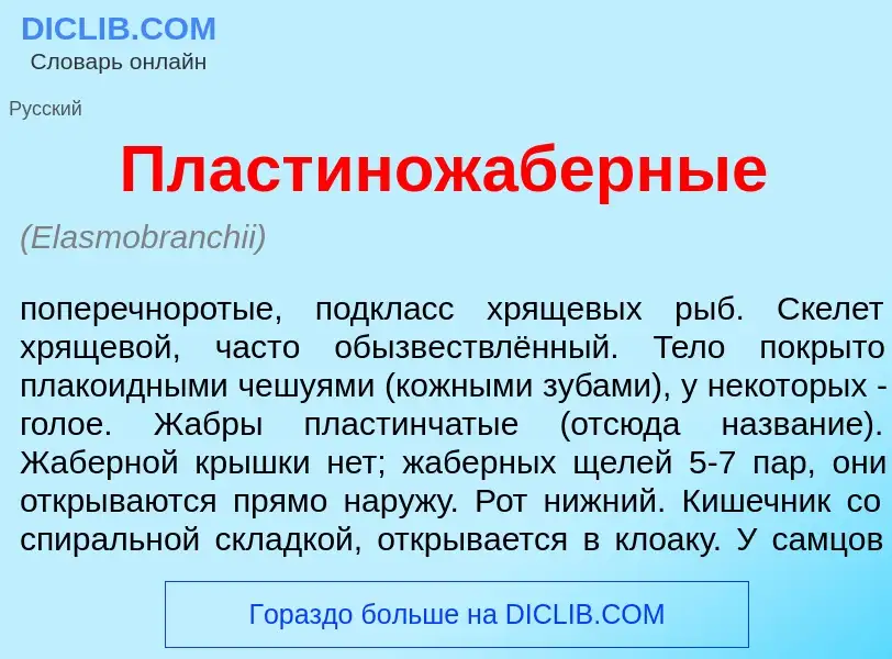 Что такое Пластинож<font color="red">а</font>берные - определение