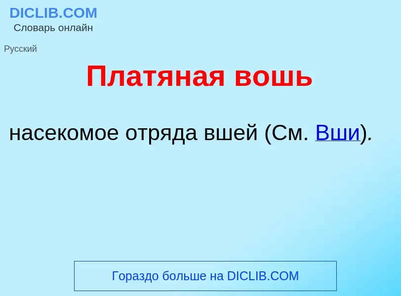 Wat is Платян<font color="red">а</font>я вошь - definition