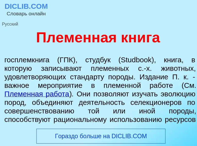 What is Племенн<font color="red">а</font>я кн<font color="red">и</font>га - meaning and definition