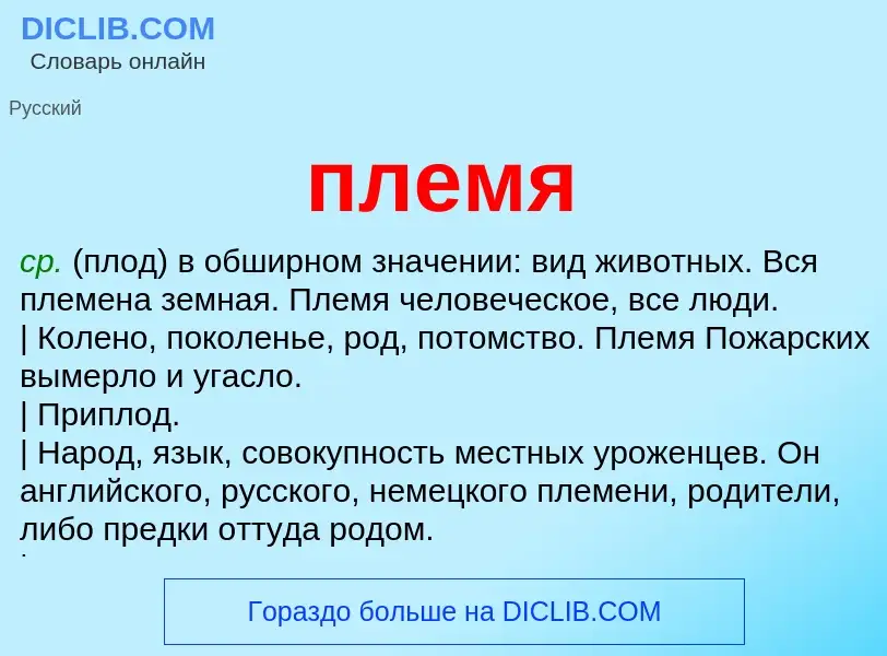 Wat is племя - definition