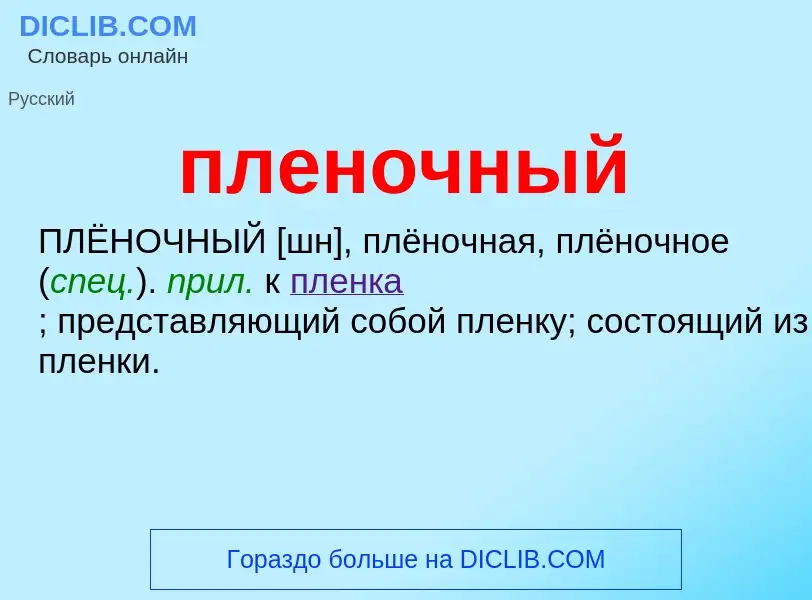 O que é пленочный - definição, significado, conceito