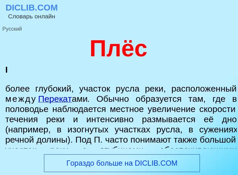 What is Плёс - meaning and definition