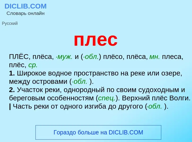 Что такое плес - определение