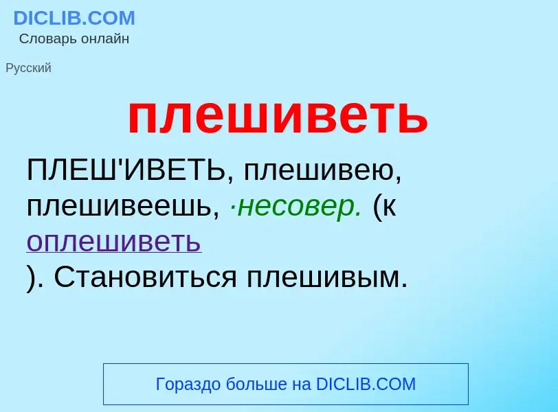 O que é плешиветь - definição, significado, conceito