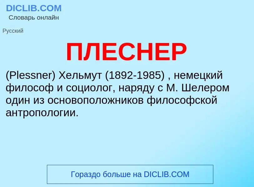 What is ПЛЕСНЕР - meaning and definition