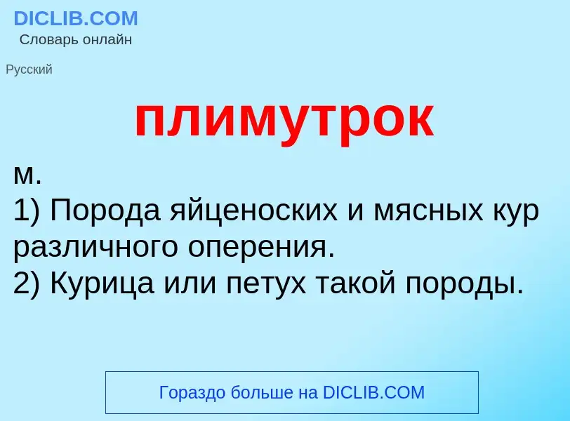 Что такое плимутрок - определение