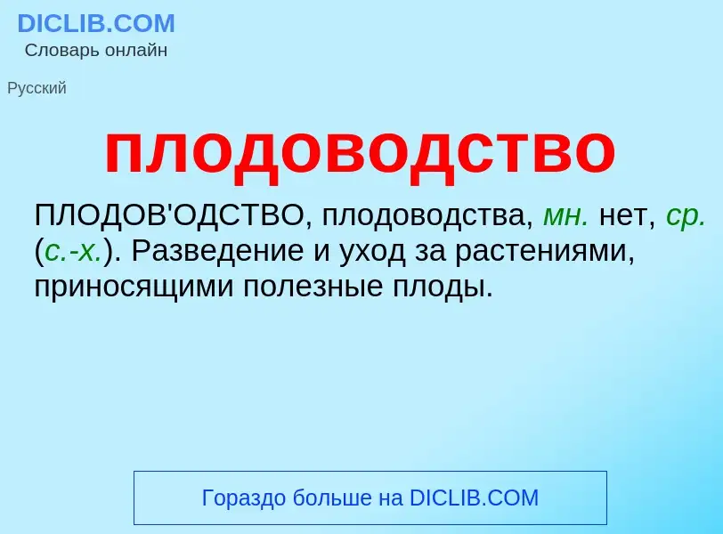 Что такое плодоводство - определение