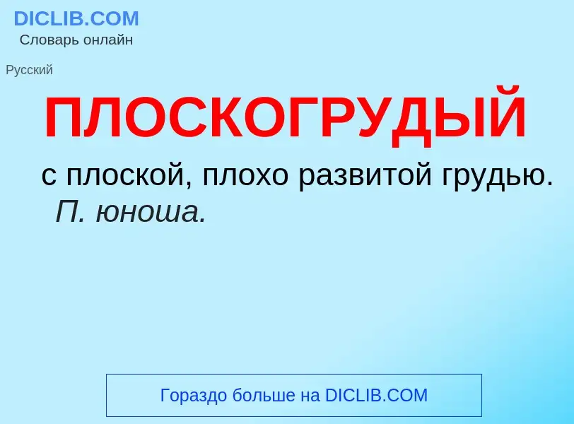 O que é ПЛОСКОГРУДЫЙ - definição, significado, conceito