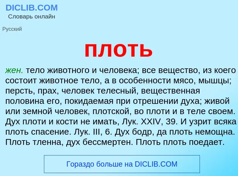 What is плоть - definition