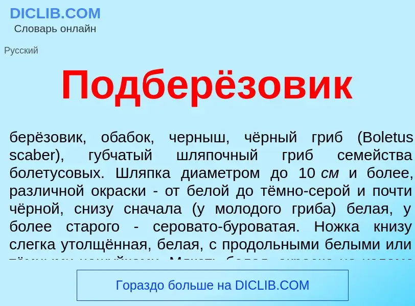 Τι είναι Подберёзовик - ορισμός