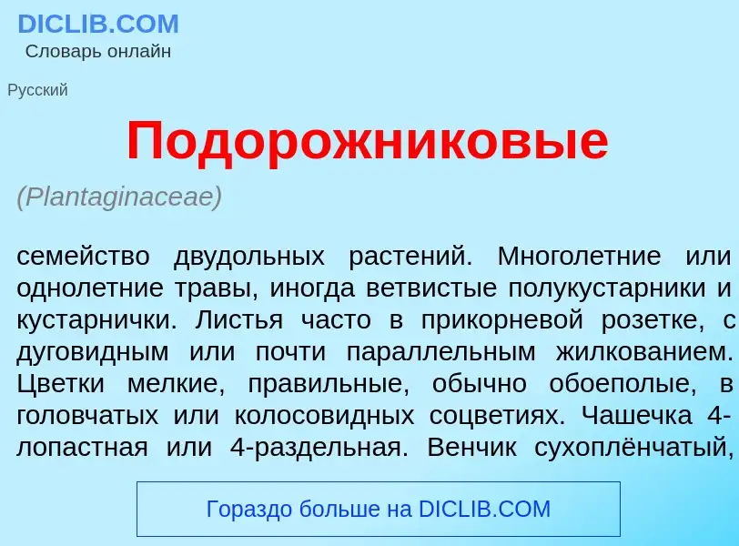 Что такое Подор<font color="red">о</font>жниковые - определение