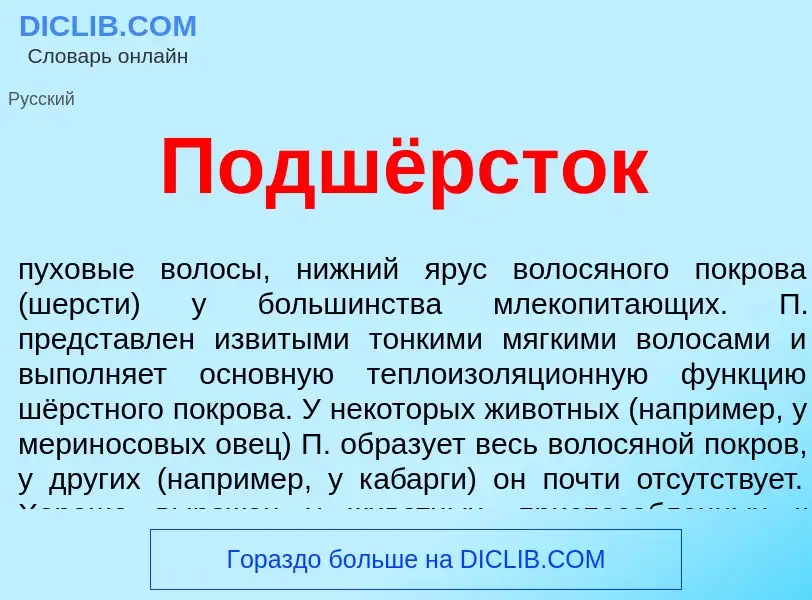 O que é Подшёрсток - definição, significado, conceito