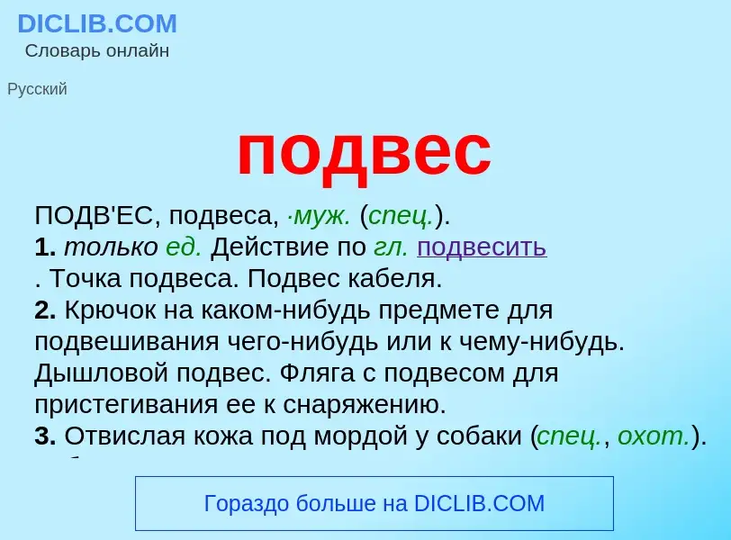 Что такое подвес - определение