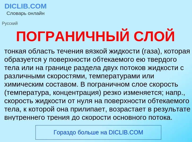 Wat is ПОГРАНИЧНЫЙ СЛОЙ - definition