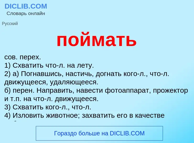 Что такое поймать - определение