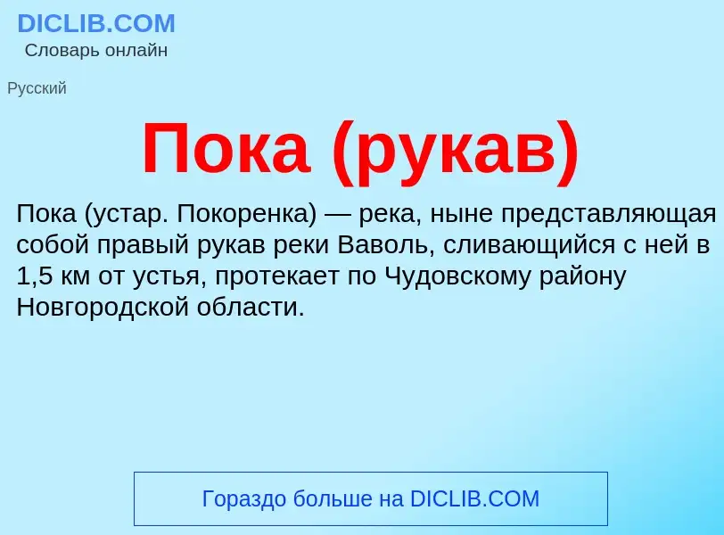 What is Пока (рукав) - meaning and definition